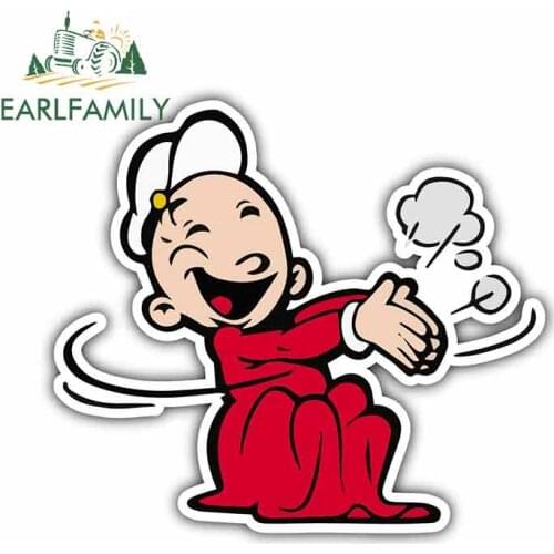 EARLFAMILY 13cm x 11.6cm for Swee'Pea Popeye The Sailor Anime Car Stickers Vinyl JDM Bumper Trunk Truck Graphics Fine Decal