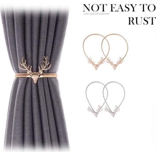 Innovative New Elk Elastic Curtain With Modern Simple Light Luxury European Curtain With Curtain Buckle Gold Silver