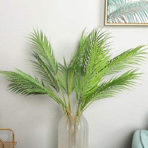 Hot Tropical Palm Artificial Tree Leaves Plastic Branch Fake Plants Indoor Plastic Plants Tree Home Ins Decor Garden Decor Acc