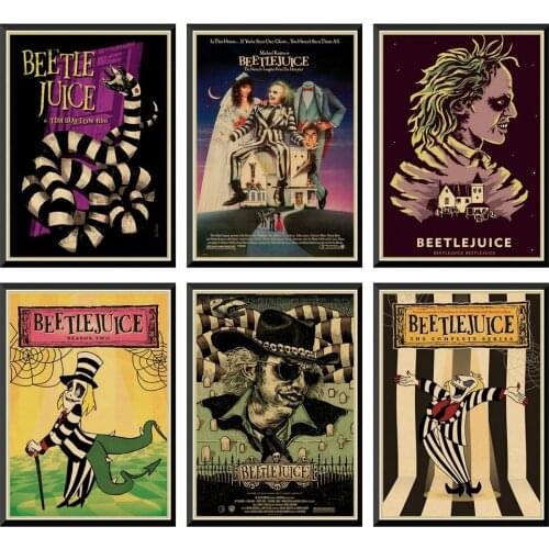 Beetlejuice Classic horror movie Classic Decorative Retro Poster Wall Art Painting Room Decor 42X30cm