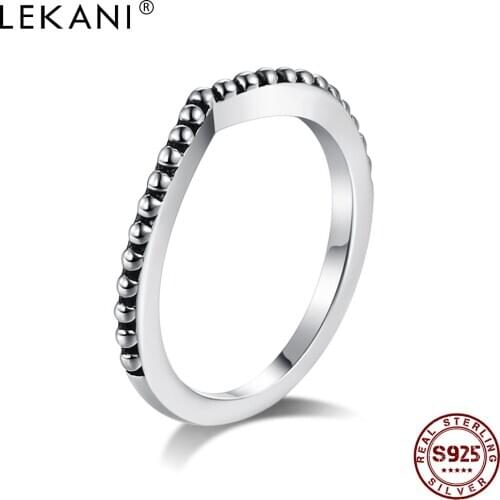 LEKANI 100% 925 Sterling Silver Water Drop Finger Rings For Women Wedding Engagement Simple Ring Gift Fine Jewelry Recommend