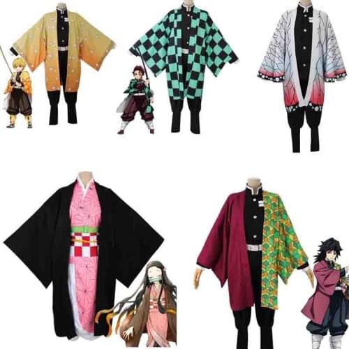 Demon Slayer: Kimetsu no Yaiba Kamado Tanjirou Kamado Nezuko Agatsuma Zenitsu Tomioka Giyuu Kochou Shinobu Cosplay Costume