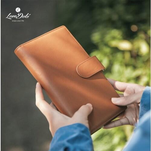 Lovedoki Brown Genuine Leather Week Journal Notebook Craft First Layer Outside&inside Notepad Travel Agenda Planner Love Gifts