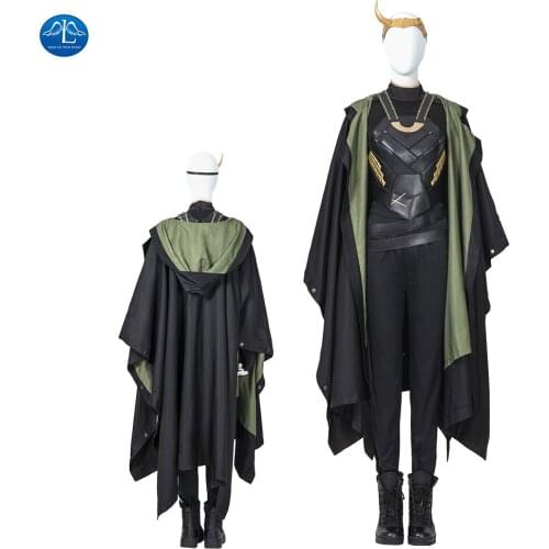 ManLuYunXiao Halloween Outfit Female Loki Cosplay Sylvie Lushton Costume Loki Helmet Women Cloak Uniform Custom Made