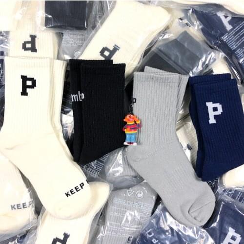 Thumbs Up Crew Top Street Fashion Cotton Socks Letter P Smiling Soft Elastic Funny High Quality Unisex Casual Comfortable Skate