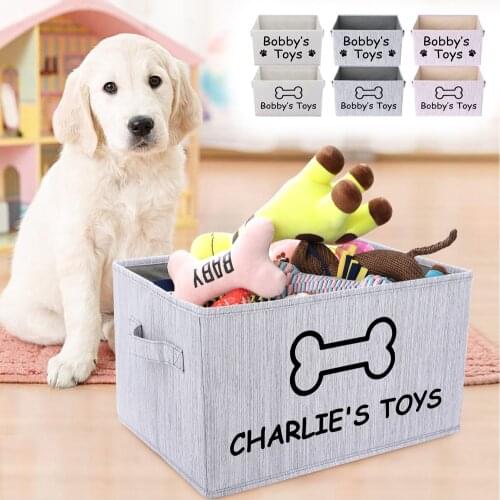 Personalized Dog Toy Basket Free Print Pet Storage Box Custom Dogs Cat Storage Baskets For Dogs Toys Clothes Shoes Dog Supplies