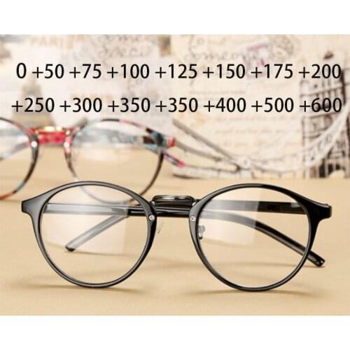 Plastic Design Retro Round Frames Reading Glasses Men Women Optical Glasses Unisex Eyewear +50 +75 +100 +150 +200 +250 To +600