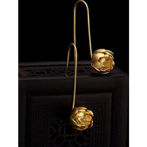 Silver Silver Plated Wire Flower Flower Buds, High-grade Artistic Ladies Earrings Earrings Jewelry Accessories