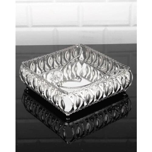 Silver Plated Mirror Gemstone Napkin Holder-hurrem