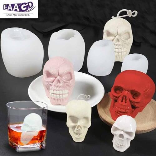 Skull Candle DIY Candle Making 3D Silicone Mold for Homemade Candle Mini Soap Lotion Bar Fondant Chocolate Candy Cake Decorating