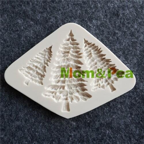 Mom&Pea MP132 Free Shipping Trees Silicone Mold Cake Decoration Fondant Cake 3D Mold Soap Mold Food Grade
