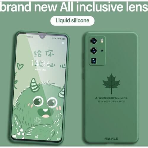 Ultra-thin Maple Leaf Soft Silicone Phone Case For Huawei P40 P30 P20 Lite Mate 30 20 Pro Honor 30 20 Luxury Cute Painted Cover