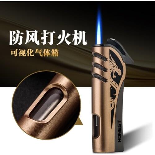 Windproof Powerful Jet Torch Butane Lighter BBQ Jet Gas Cigar Lighter Gas Window Turbo Metal Kitchen Cigar Spray Gun Outdoor