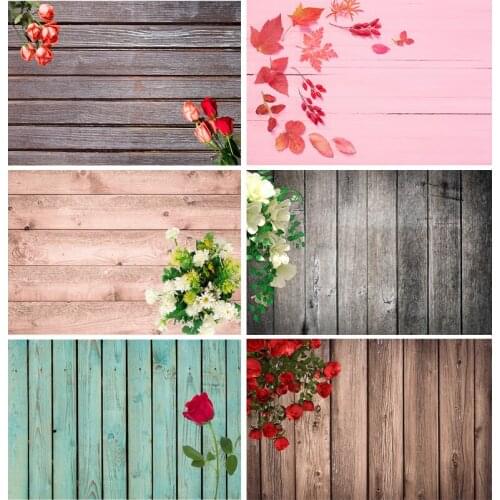 SHUOZHIKE Vinyl Custom Photography Backdrops Props Flower Wood Planks Photo Studio Background 21112HM-01