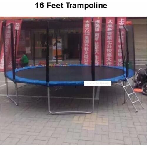 16 Feet High Quality Practical Trampoline With Safe Protective Net Jump Safe Bundle Spring Safety With Ladder Load Weight 700kg