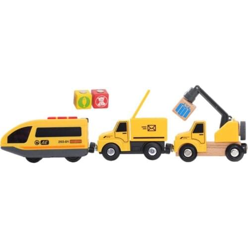 Railway Locomotive Magnetically Connected Electric Small Train Magnetic Rail Toy Compatible With Wooden Track Present For Kids