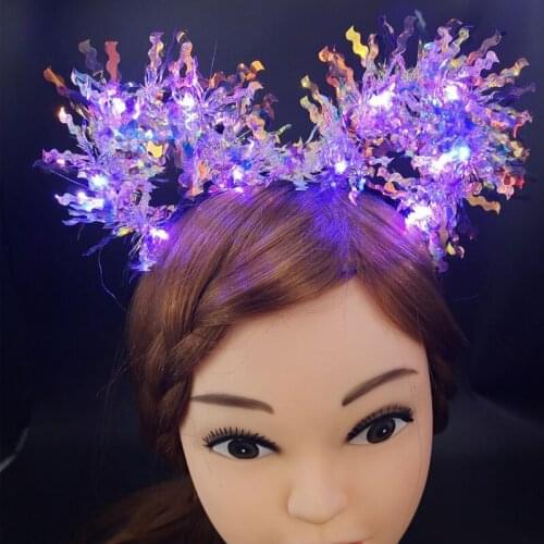 LED Flash Luminous Colorful Bear Headbands Hair Band For Girls Women Children Birthday Party Festival Favor Gift Toy