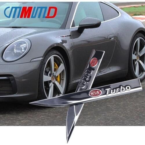 1pair Car styling 3D Metal Fender Side Sticker Emblem Badge Decals For Kia Ceed Rio Sportage R K3 K4 K5 Sorento Cerat