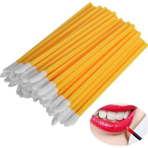 1000pcs Disposable Lip Brush Individual Lash Removing Cleaning Lipstick Applicator Makeup Brushes For Lips Gloss Tool Yellow