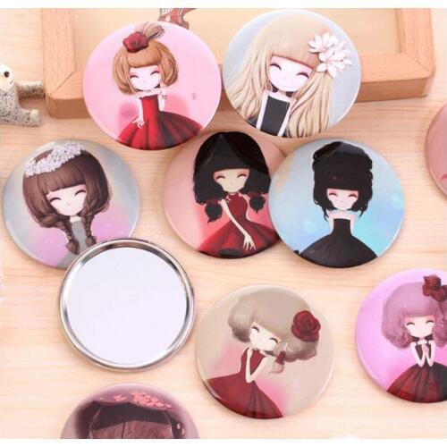 2pcs/lot Girl mini pocket makeup mirror cosmetic compact mirrors espelho de maquiagem espejos de bolsillo