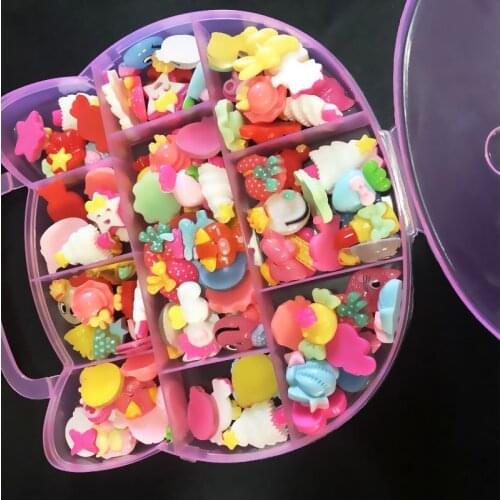 1 BOX Cute lollipop Cartoon Fruit 3D Nail Decoration Accesorios Charm Trendy Nail Supply For Professional Kawaii Nail Art Candy