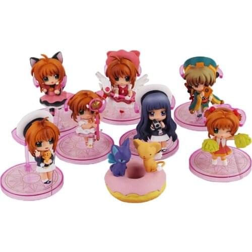 8Pcs/Set 5-7cm Anime Card Captor Sakura Figure Toys Kinomoto Sakura Daidouji Tomoyo Li Syaoran Kero PVC Model Doll