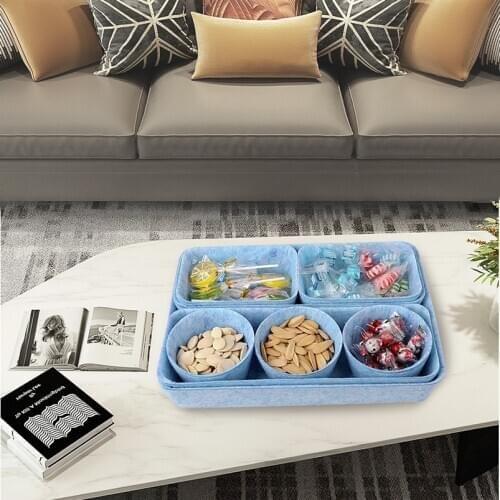 8PCS/Set Desk Drawer Organizer Foldable Felt Cosmetic Makeup Dividers Washable Storage Bins Trays For Office Dresser