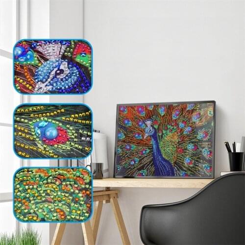 2019 New Animal Partial Rhinestone Peacock 5D Diamond DIY Diamond Painting Special Daimond Accessories Diamond Embroider Sale
