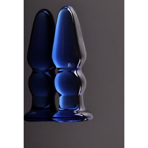 Candiway Crystal Fantasy Blue Glass Anal Plug Vagina Anus Stimulator Erotic Adult Products Sex Toys For Couples