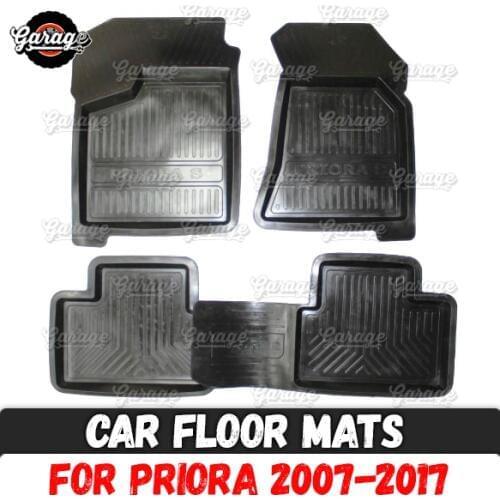Car floor mats for Lada Priora 2007-2017 rubber 1 set / 4 pcs accessories protect of carpet car styling interior