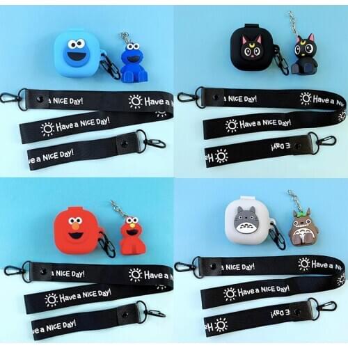 Keychain Cover for Samsung Galaxy Buds Live Case Shell Accessories Anti-drop Shockproof Soft Silicone Earphone Protector Case