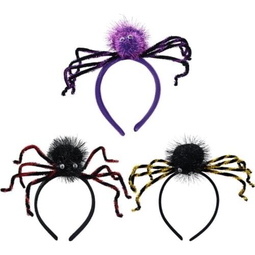 Child Adult Funny Scary Spider Headdress Halloween Perform Props Big Spider Headwear Halloween Party Headband Decoration
