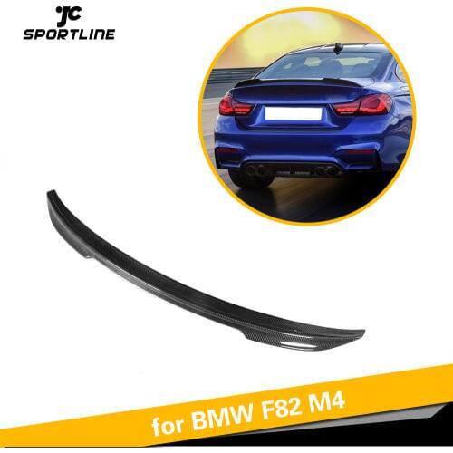 For BMW F82 M4 Coupe 2014 - 2018 Carbon Fiber Rear Trunk Spoiler Boot Lip Wing