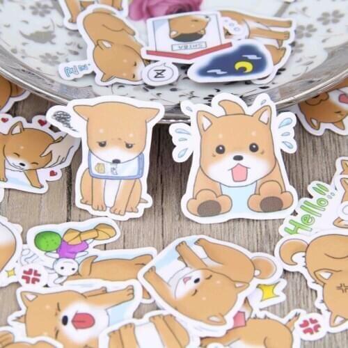 40 pcs cute puppy animal emoticons stickers diary photo albums decals laptop toys DIY scrapbooking decorative cut stickers