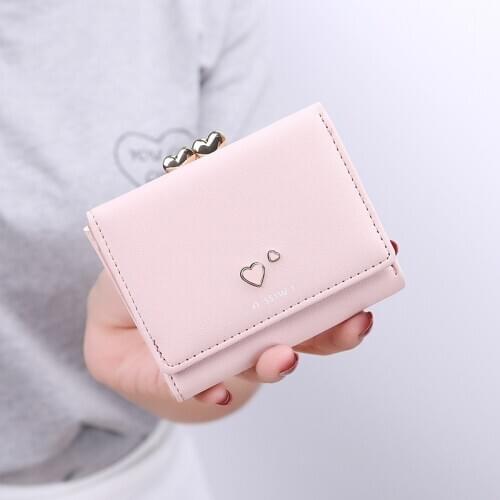 Women Cute Pink Wallets Pocket Purse Card Holder Wallet Lady Female Fashion Short Coin Burse Money Bag Cartera Mujer Carteira