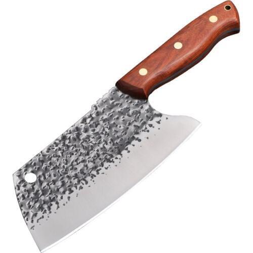 High Carbon Steel Forging Handmade Household Chef Special Slicing Knife Sharp Bone Cutting Meat Knife Non-Grinding Kitchen Knife