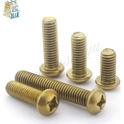 50Pcs ISO7045 DIN7985 GB818 M2 M2.5 M3 Copper Machine Screws Phillips Machine Pan Head Brass Screws