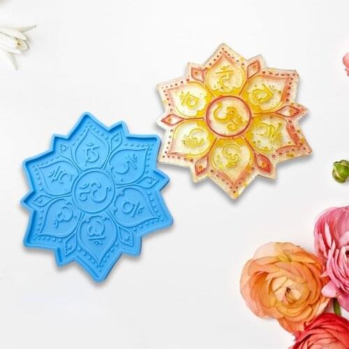 Mantra Symbol Coaster Epoxy Resin Mold Cup Mat Pad Silicone Mould DIY Craft Mold B03B
