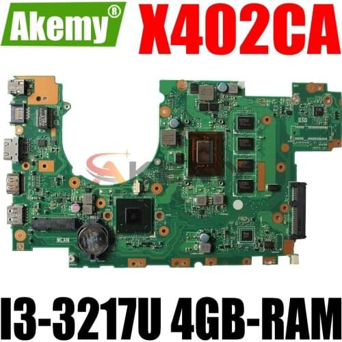 AKEMY X402CA Laptop Motherboard For ASUS X502CA X502C X402C Original Mainboard 4GB-RAM I3-3217U CPU