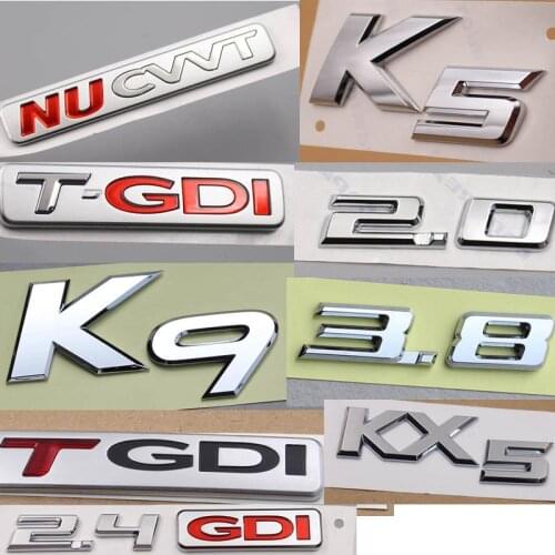 Plating metal badge word mark car logo Sign For KIA K5 SPORTAGE 2.0 T-GDI K9 3.8 2.4GDI NUCVVT 2011-2018