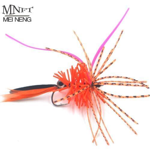 MNFT 1Pcs Silicone Skirt Legs Japanese Lobster Fly Fishing Flies Lures with 3D Eye