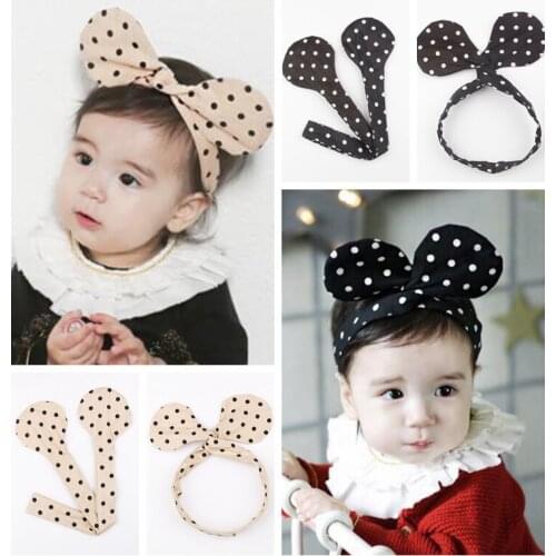 Nishine Trendy Korean Baby Girls Mouse Ear Headband Kids DIY Headwrap Photo Props Hair Accessories
