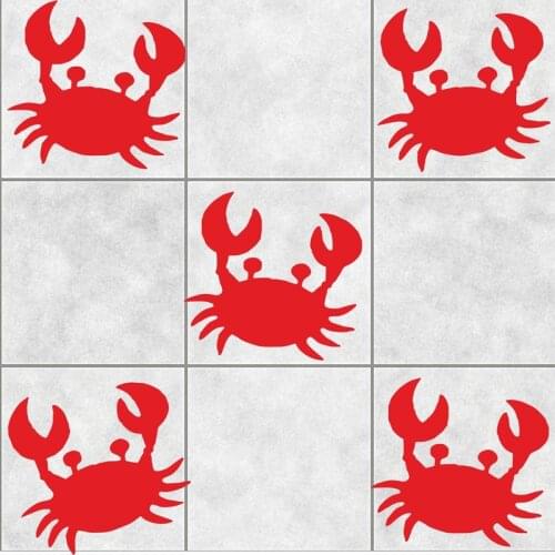 CRAB Tile Stickers Bathroom Wall Art Decor Decal Kitchen Sea Side Beach Wall Sticker Vinyl Decal Choose Size/Color