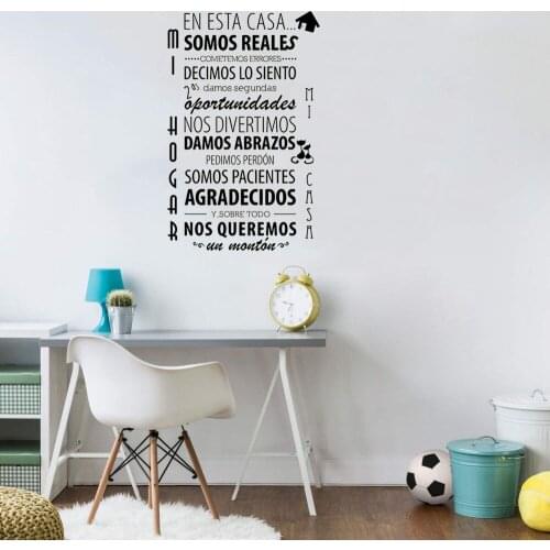 EN ESTA CASA Quote Wall Sticker Spanish House Rules Home Decor For Living room Bedroom Decals Vinyl Art Mural RU4046