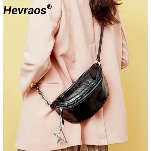 New Classic Retro Saddle Bag Fashion Ladies Waist Bag Small Cowhide Shoulder Chain Bags Female Chest Bag Famous Brand Design