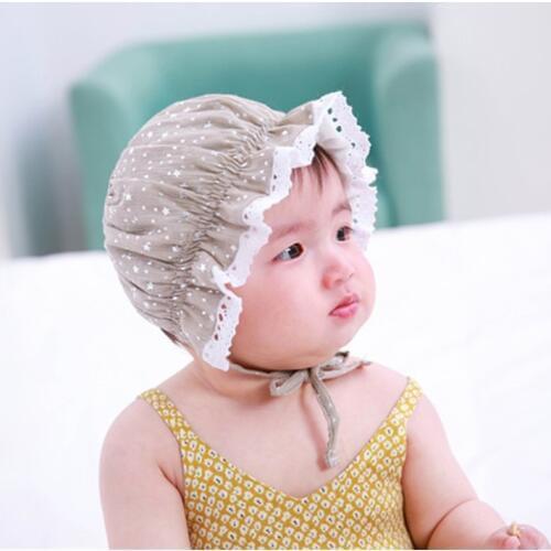 New Hot Baby Hat Cotton Star Hats for Girls Infants Children 0-18 Months Baby Cap Summer Sun Hat Princess Newborn for Girls
