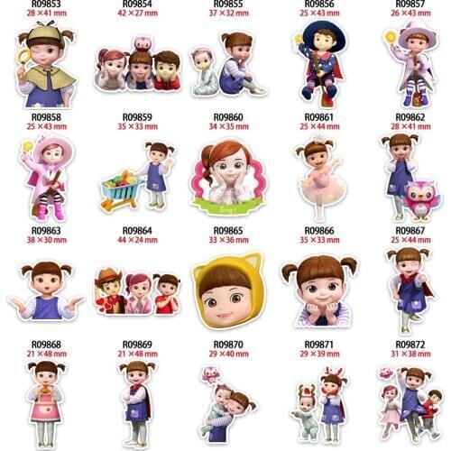 New Korean Girl Planar Resin Flatback Cabochon Charms Printed 30pcs/lot for Keychains