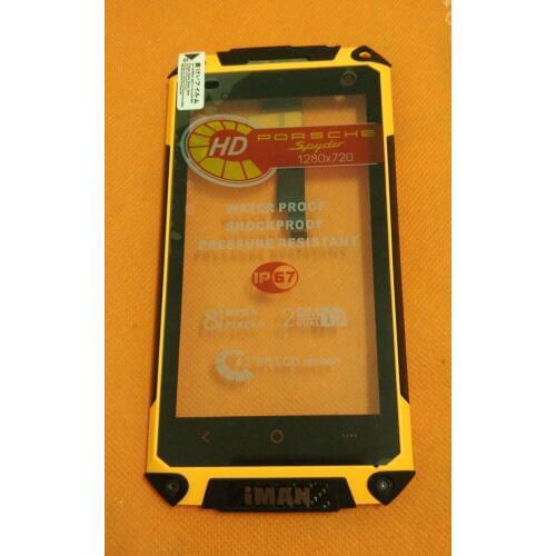 Used Original Touch Screen Touch Panel + Frame For iMAN i6800 MTK6582 Quad Core 4.7" HD 1280X720 Free shipping