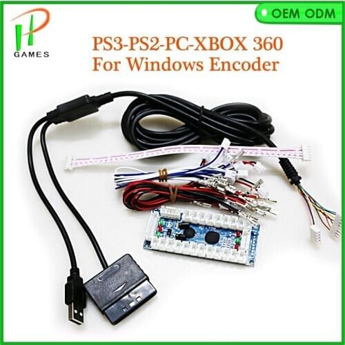 PC PS 2 PS 3 3 IN 1 USB to PC Encoder to acade Joystick push button controller board fee shipping