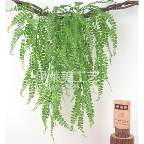 86CM length Plastic Persian Grass Hanging Vine Leaves Artificial green Plants Leaves Garland Home Garden wall Decor free shipin